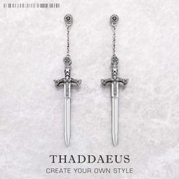 Charm Earrings Richly Ornamented Sword Europe Fine Jewellery For Women Men Summer Brand New Sterling Silver 925 Fantasy Gift