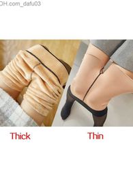 Socks Hosiery 2 pieces of sexy ultra-thin hot stockings for women's street clothing transparent wool thin/thick pantyhose for women's warmth pantyhose Z230810