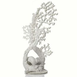 Aquariums Fan Coral Sculpture white 230810