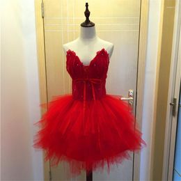 Party Dresses Sexy Red Short Homecoming 2023 Feather Bra Skirt Birthday Graduation Mini Prom Cocktail Gowns In Stock