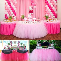 100*80 cm Restaurant Tulle Table Skirt European Style Wedding Banquet Festival Party Tutu Stage Skirt Home Decorations