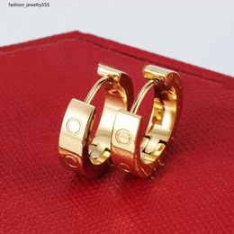 Silver Hoop Earrings Round Gold Earrings Titanium Steel 18K Rose Earrings Gold Heart Shaped Earrings Women's Simple Fashion Diamond Earrings Women's Jewellery Gifts