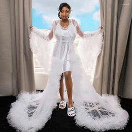 Women's Sleepwear Puffy White Bridal Dress Extra Fluffy Tulle Dresses For Women Full Sleeves-Long Wedding Party Prom Dresse Boudoir Pyjamas