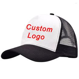 Ball Caps Tennis Trucker Hat Mesh Back Snap Closer Custom Logo Curved Visor Bent Brim 5 Panels Contrast Colors Holiday Travel Baseball Cap