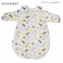 Pajamas Baby sleeping bag vest sleeved sleeping bag detachable easy to replace diaper cotton print newborn baby carrying bag Z230810