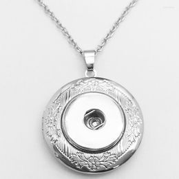 Pendant Necklaces Copper Po Frame Lockets Pendants Snap Button Necklace ( Fit 18mm 20mm Snaps ) NR7703