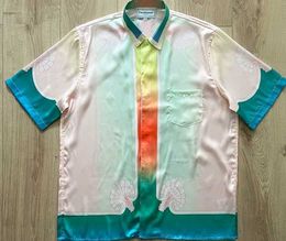 Casablanca silk shirt Island gradient Colour short sleeve shirt Hawaiian Beach Travel shirts jacket thin casablanc