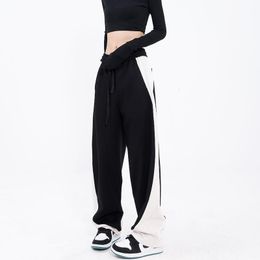 Womens Pants Capris Deeptown Y2k Vintage Wide Sweatpants Women Baggy Patchwork Korean Style Harajuku Hippie Sports Joggers Casual 90s Aesthetic Kpop 230809