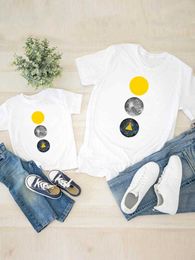 Family Matching Outfits Graphic T-shirt Tee Fashion 90s Cute Space Women Child Kid Clothing Boy Girl Summer Family Matching Outfits Mom Mama Clothes