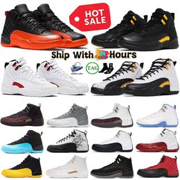 Designer 12 OG Sneakers Jumpman 12 Basketball Shoes A Ma Maniere Brilliant Orange Flower Black Taxi Playoffs Utility Twist OVO White Mens Flint Sneakers Sports