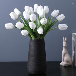 Decorative Flowers Artificial Tulips Home Flower Arrangement Decoration Handmade Art Ornament Crafts Pographic Props Fake