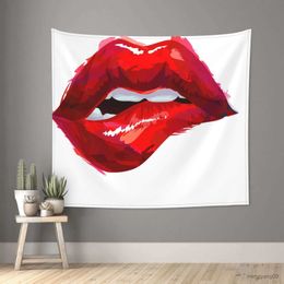 Tapestries Red Lips Tapestry Abstract Lady Lip Pattern Tapestry Fashion Sexy Tapestries Decorative Bedroom Living Room Dorm Wall Hanging R230810