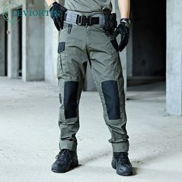 Mens Pants Men Military Tactical Cargo Army Green Combat Trousers Multi Pockets Grey Uniform Paintball Airsoft Autumn Work Clothing 230809