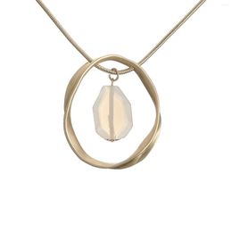 Pendant Necklaces Fashion Big Hollow Round Necklace Acrylic Long Chain For Women Statement Jewellery