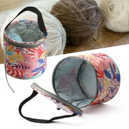 Storage Bags Pouch Elegant Flower Pattern Yarn Bag Beautiful Fine Knitted Oxford Fabric For Home 1PC