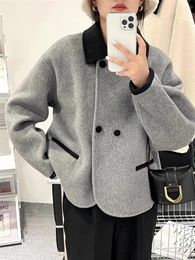 Women's Trench Coats 2023 Autumn And Winter Style Small Fragrant Doll Neck Wool Coat Short Temperament Man Fashionable Double Sided Cloth