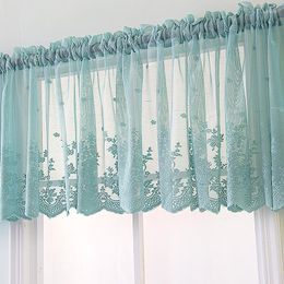 Curtain Lace Wave Short Tulle Half Curtains For Living Room White Floating Sheer Valance Kitchen Cabinet Door Cafe Window Drapes