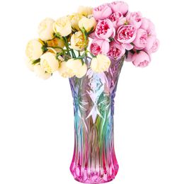 Vases Flower Container Black Table Decor Decorative Vase Glass Rural Crystal 230810