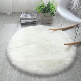 Carpets 1PCs 30 30cm Soft Artificial Sheepskin Carpet Cushion Cover Bedroom Blanket Warm Long Hair Seat Fur Floor Mat