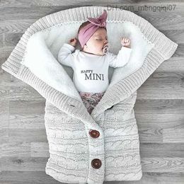 Pyjamas Baby winter thick knitted sleeping bag baby imitation cashmere lining sleeping bag baby Z230811