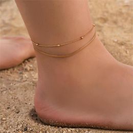 Anklets Fashion Snake Chain Anklet For Women Female Bohemia 2023 Summer Beach Barefoot Sandals Bracelet Ankle On The Leg