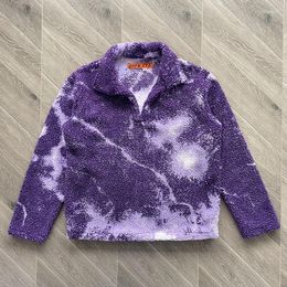 Men's Hoodies CPFM.XYZ Grape Cowboy Purple Knitted Suede 1:1 Women's Pullover Sweater