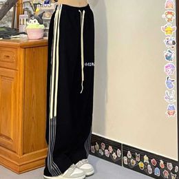 Women's Pants Capris Summer New Casual Sweatwicking Pants Women's harem wild bag wide leg straight three person walking women's fitting pants Z230810