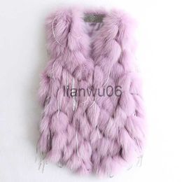 Women's Jackets New Luxurious fashion Real natural genuine fox fur vest women gilet jackets with tassel J230810