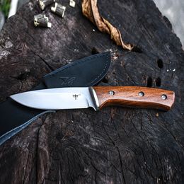 Survival Straight knife Titanium Coated Drop Point Blade Outdoor Camping Hiking Hunting Tactical Knives With Kydex Outdoor knives are sharp and hard
