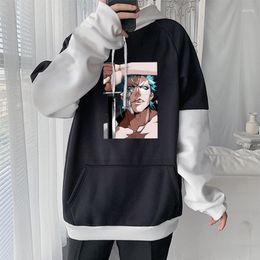 Men's Hoodies Aizen Sousuke BLEACH Fashion Autumn Long Sleeves Hip Hop Hooded Pullover Men Women Gothic Patchwork Sweatshirts Clothes