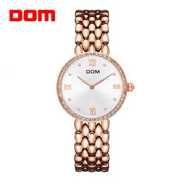 Other Watches DOM Watche Fashion Watch Top Brand Female Wrist Waterproof Women Steel Bracelet G1235G7M 230809