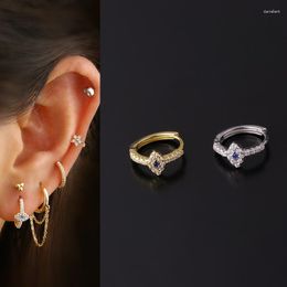 Hoop Earrings 1Piece Single For Women 2023 Trend Jewelry Zircon