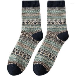 Women Socks 5/10 Pairs Of Vintage Ethnic Thick For Men In Autumn And Winter Medium Stockings Fashion Versatile Sheep Warm Knitting