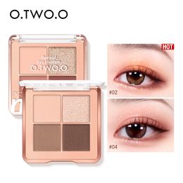 Eye Shadow OTWOO Eyeshadow Palette Glitter 4 Colours Matte Shiny Waterproof Highly Pigmented Blending Powder Makeup Pallet 230809