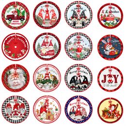 Christmas Tree Skirt Polyester 90cm 120cm Gnomes Santa Snowman Design Merry Christmas Party Tree Skirt Decoration