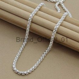 925 Sterling Silver 5mm Round Box Chain 18/20/24 Inch Necklace For Woman Men Fashion Wedding Engagement Charm Jewellery x0810