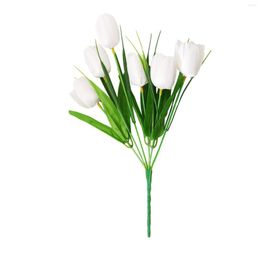 Decorative Flowers 1pcs(6 Fork) Tulips Bunch Artificial Flower Simulated Mini Tulip Fake Wedding Party Home Decoration