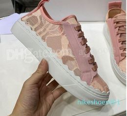 2023 Shoes Designer Sneaker Floral Brocade Genuine Leather Women Shoe Lace embroidery by bagshoe