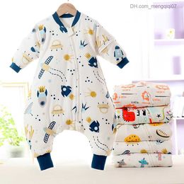 Pajamas Baby cartoon split leg sleeping bag with detachable sleeves suitable for boys girls children's sleeping bags thickened in autumn and winter Z230810