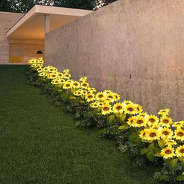 Decorative Flowers Sunflower Solar Light Led Lawn For Outdoor Garden Courtyard Night Wholesale