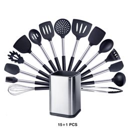 Cooking Utensils Quality Silicone Set Kitchen Accessories Non Stick Tool Heat Resistant Spatula Spoon Kitchenware Drop 230809