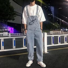 Men's Pants Fashion Tooling Denim Overalls Couple Casual Loose High Street Large Size Straight Leg Jumpsuits Male Clothes