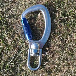 Rock Protection 23KN Auto Locking Carabiner Rotating Swivel Triple Lock Rock Climbing Mountaineering Caving Arborist Buckle HKD230810