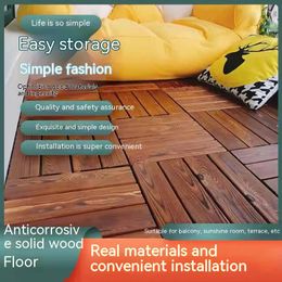 Carpets 10PCS 30x30cm Carbonised Wood Supply Terrace Anti-corrosion Balcony Indoor Sunlight Room Floor Outdoor Carpet