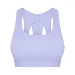 Yoga Outfit Women's Summer High Intensity Sports Bra Hollow Back Running Fitness Professional Training With Removable Chest Pad