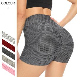 Women's Shorts Leggings Wrinkled Push Up Yoga Shorts Yoga Women High Waist Butt Lifting Short Anti-cellulite Seamless Running Leggings 230810