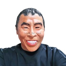 Latex Young Man Mask Adult Size Smile Face Realistic Human Male Mask Halloween Party Fancy Dress HKD230810