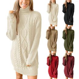 Women's Sweaters Ladies Fashion Solid Colour Long Sleeve Round Neck Knit Pullover Sweater Dress Shirt For Women