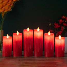 Candles LED Flameless Candles Light Electronic Red Artificial Candle Battery Powered Home Festival Halloween Party Decoration 230809