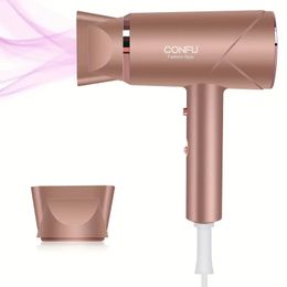 CONFU 1600W Lightweight Hair Dryer - Powerful DC Motor, 2 Concentrated Nozzles & ALCI Safety Plug for Home, Travel & Hotel Use